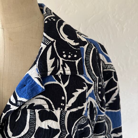 CHICOS Womens Swing Mariesa Jacket $118 NEW Size 3 XL Rear Pleat Beaded Floral - Picture 5 of 10